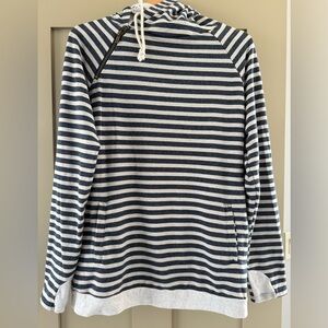 AMPERSAND AVE Blue and White Striped DoubleHoodie